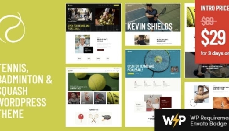 Racquet – Tennis, Badminton Squash WordPress Theme