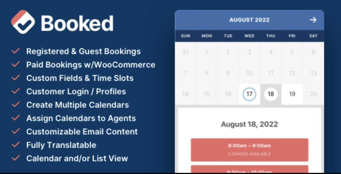 Booked – Appointment Booking for WordPress
