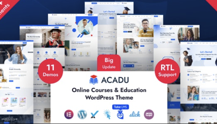 Acadu – Online Courses Education WordPress Theme + RTL