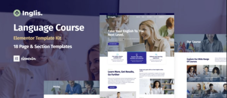 Inglis – Language Course WordPress Elementor Template Kit