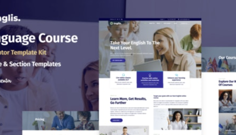 Inglis – Language Course WordPress Elementor Template Kit