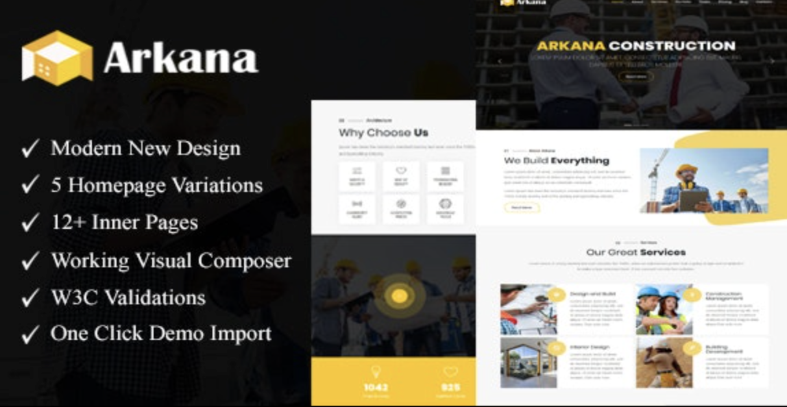 Arkana – One Page Construction WordPress Theme