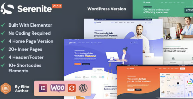 Serenite – Startup & SaaS WordPress Theme