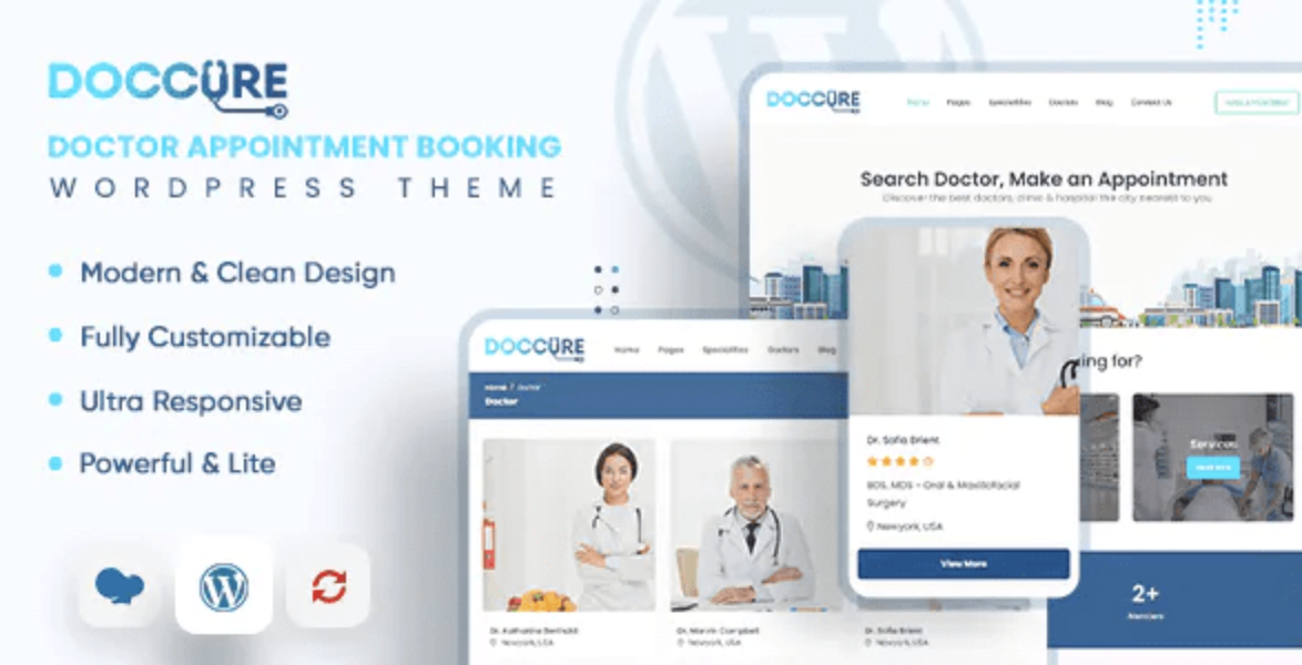 Doccure – Medical, Healthcare, Clinic, and Doctor Appointment Booking WordPress Theme