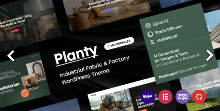 Planty – Industrial Fabric Factory WordPress Theme