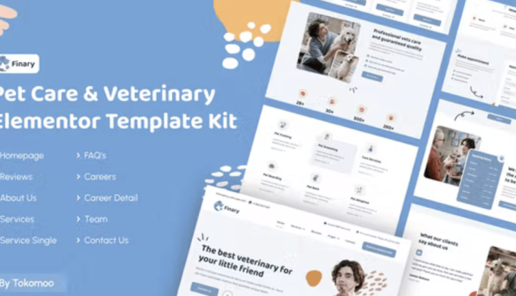 Finary | Pet Care & Veterinary Elementor Template Kit