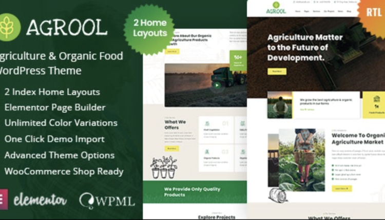 Agrool – Agriculture & Organic Food WordPress