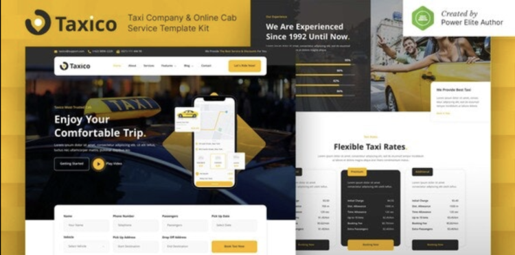 Taxico – Taxi Company & Online Cab Service Elementor Template Kit