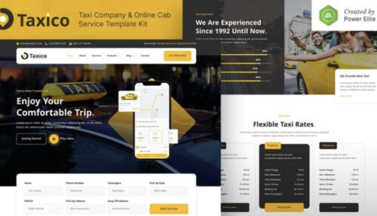 Taxico – Taxi Company & Online Cab Service Elementor Template Kit