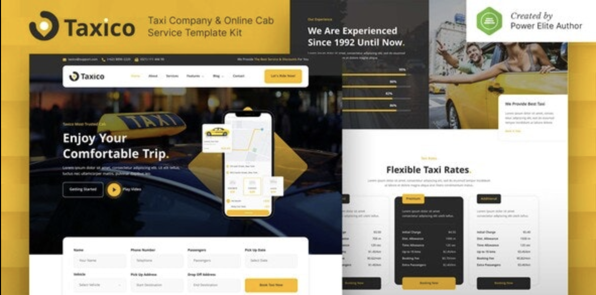 Taxico – Taxi Company & Online Cab Service Elementor Template Kit
