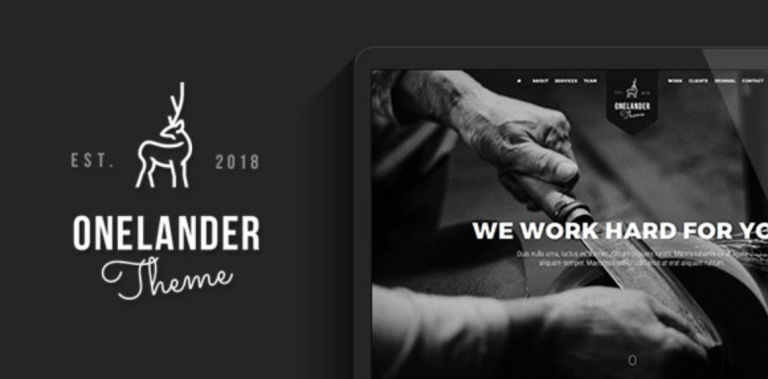 OneLander - Creative Landing Page WordPress Theme