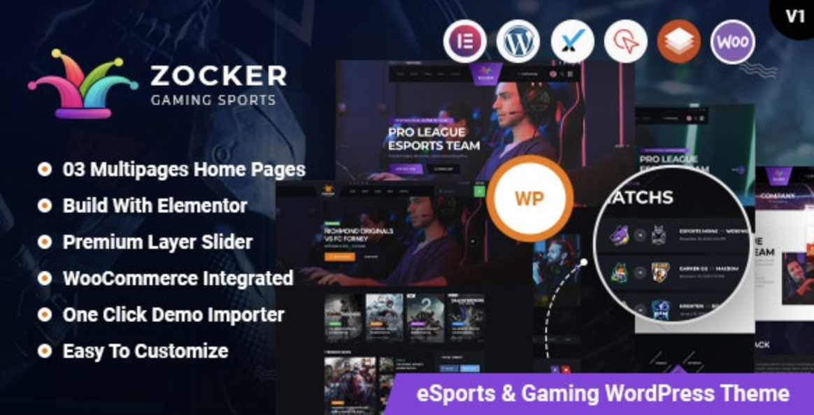 Zocker – eSports and Gaming WordPress Theme