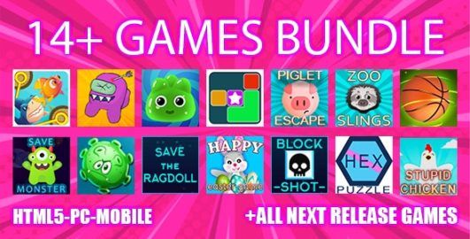 13+ game bundle. Html5 & Mobile & PC. -90%