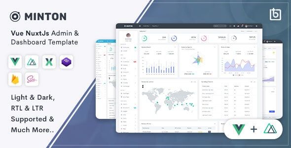Minton – Vue Nuxt Admin Dashboard Template
