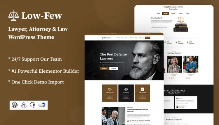 Lowfew – Lawyer and Attorney Responsive WordPress Theme