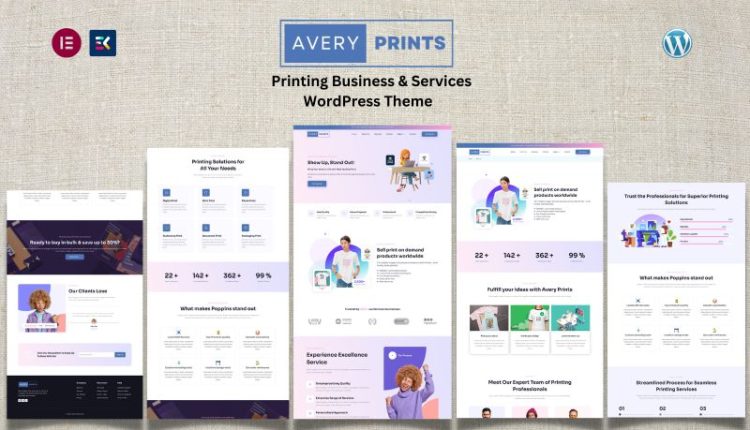 Avery Printing – Printing Business & Print on Demand Services WordPress Theme
