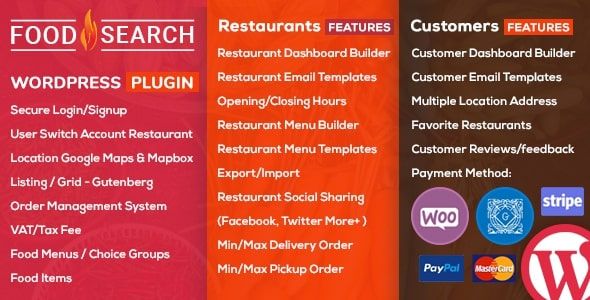 WP Food Search - Single Multi Restaurant Menu Food Ordering Plugin