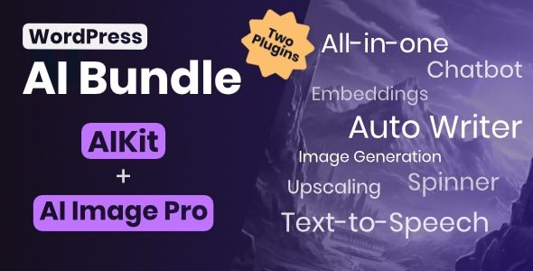 AI Bundle - WordPress AI Writer, Chatbot, Image Generator, Text-to-Speech, OpenAI, Stable Diffusion