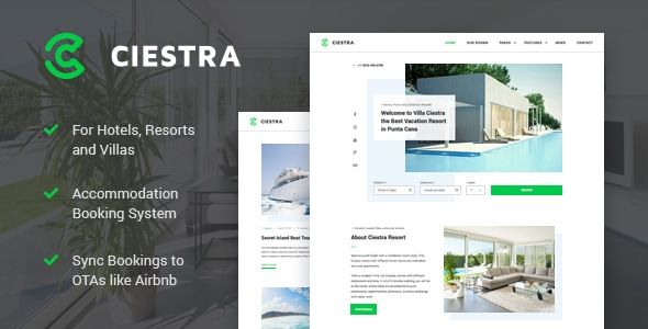 Hotel Booking WordPress Theme – Ciestra
