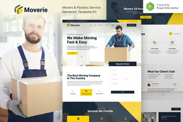 Moverie – Movers Packers Service Elementor Template Kit