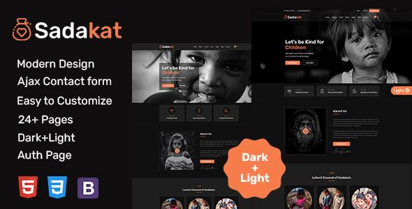 Sadakat – Charity Nonprofit HTML 5 Template
