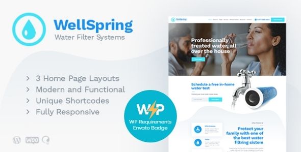WellSpring - Aqua Filters Drinking Water Delivery WordPress Theme