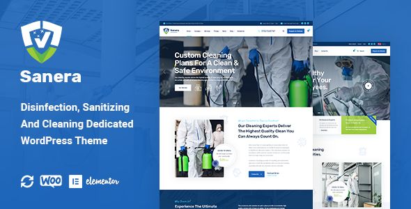 Sanera – Sanitizing And Cleaning Services WordPress Theme