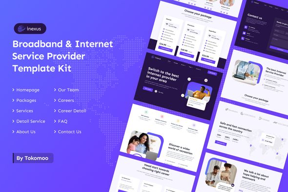 Inexus - Broadband Internet Service Provider Elementor Template Kit