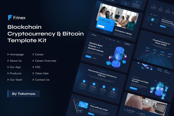 Frinex - Blockchain Cryptocurrency & Bitcoin Elementor Template Kit