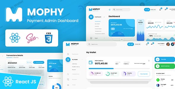 MOPHY – Payment React Redux Admin Dashboard Template