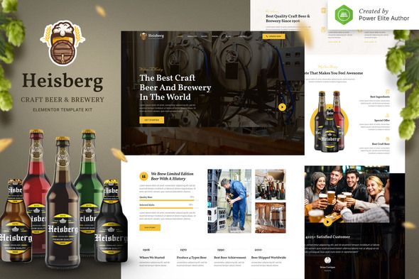 Heisberg – Craft Beer Brewery Elementor Template Kit