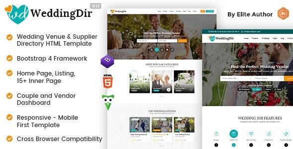 WeddingDir – Directory Listing HTML Template