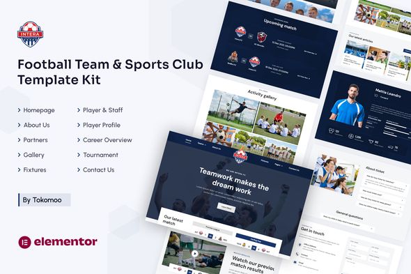 Intera - Football Team & Sports Club Elementor Template Kit