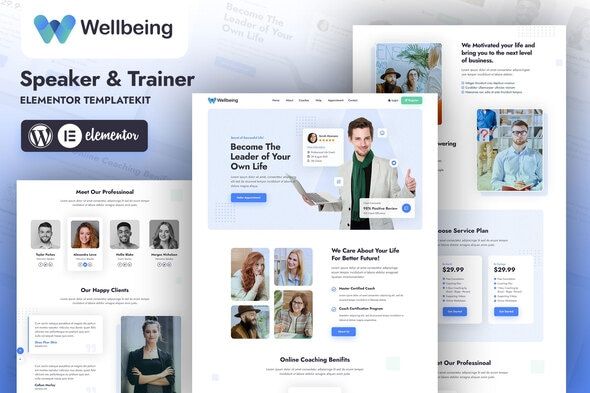 Wellbeing | Speaker Trainer Elementor Template Kit