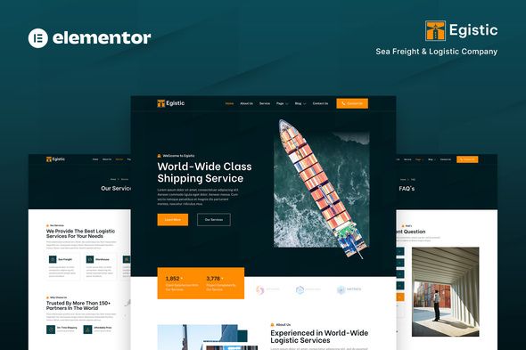 Egistic – Sea Freight Logistic Company Elementor Template Kit