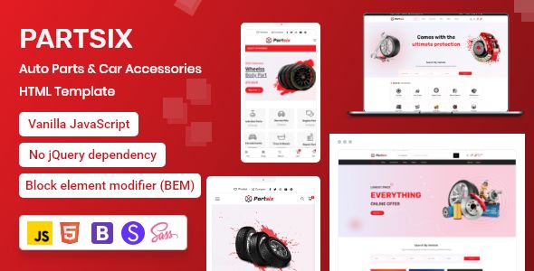 Partsix – Auto Parts Car Accessories Shop HTML Template
