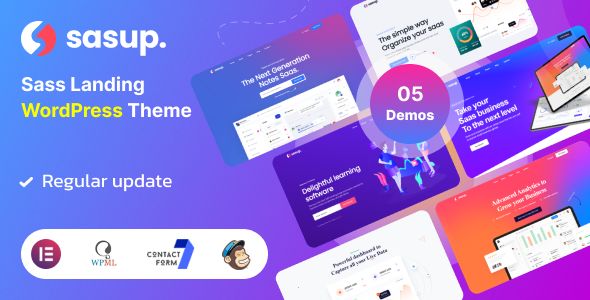 Sasup – Sass Landing WordPress Theme