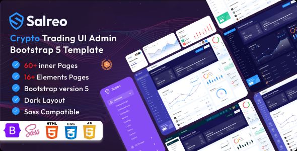 Salreo – Crypto Trading Bootstrap Admin Dashboard Template