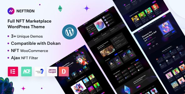 Neftron – NFT and Crypto Marketplace WordPress Theme