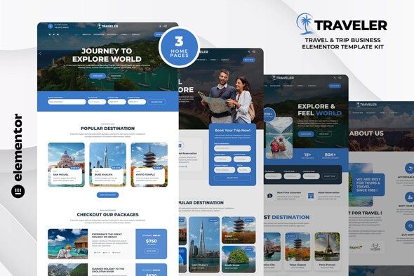 Traveler – Travel Trip Business Elementor Template Kit