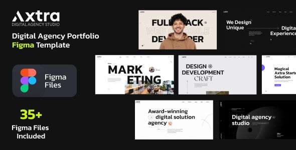 Axtra - Digital Agency Creative Portfolio Figma Template