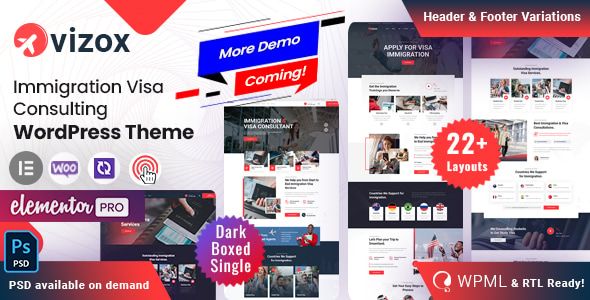 Vizox – Immigration Visa Consulting WordPress Theme 1.3