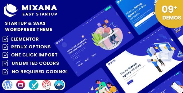 Mixana – Startup SaaS WordPress Theme