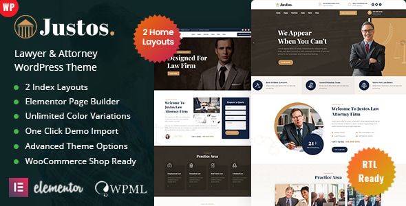 Justos – Attorney Lawyer WordPress Theme