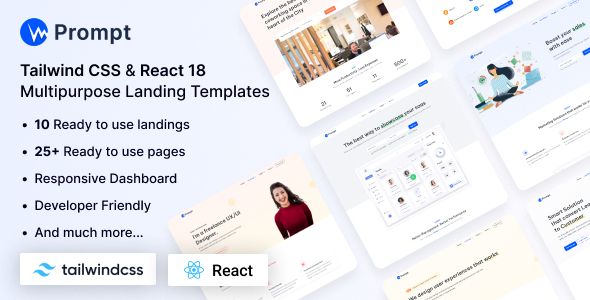 Prompt – Tailwind CSS React Multipurpose Landing Template