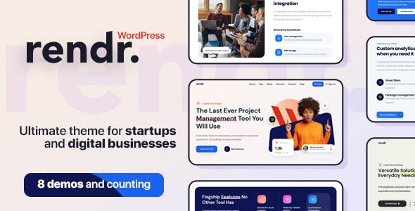 Rendr – Tech Startup Business WordPress Theme
