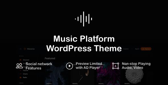 Waveme – Music Platform WordPress Theme