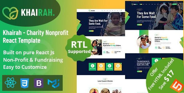 Khairah – Charity Nonprofit React Template