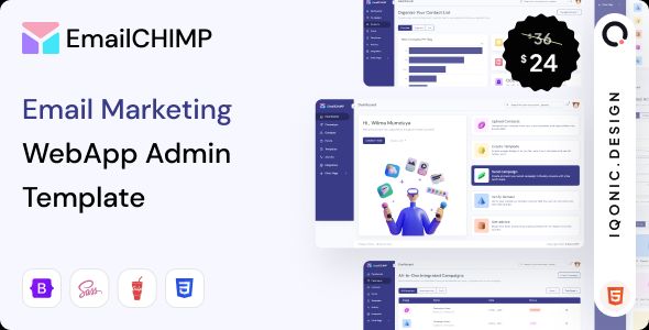 EmailChimp – Marketing Tool Admin Template (VueJS/ Laravel/ HTML)