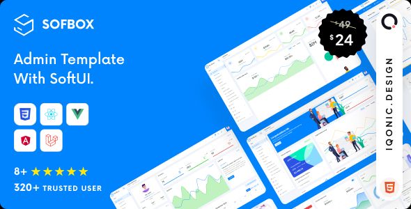 Sofbox Admin – Vuejs/ Laravel/ Angular 9/ React/ HTML Admin Theme